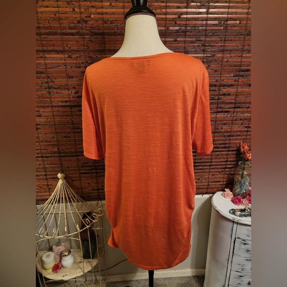 I.N. Studio Orange Beaded Short Sleeve Top - Picture 3 of 6
